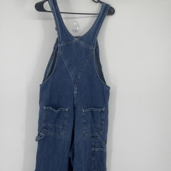 Vintage Carhartt Denim Overalls Mens 32x31 Blue Carpenter Jeans Workwear Outdoor - Picture 7 of 11
